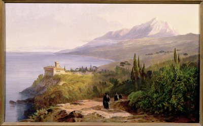 Mont Athos et le monastère de Stavroniketes, 1857 - Edward Lear